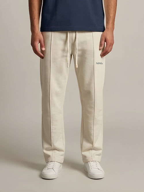 NINE1 Crest Open-Hem Jogger in Off White (N1J01)