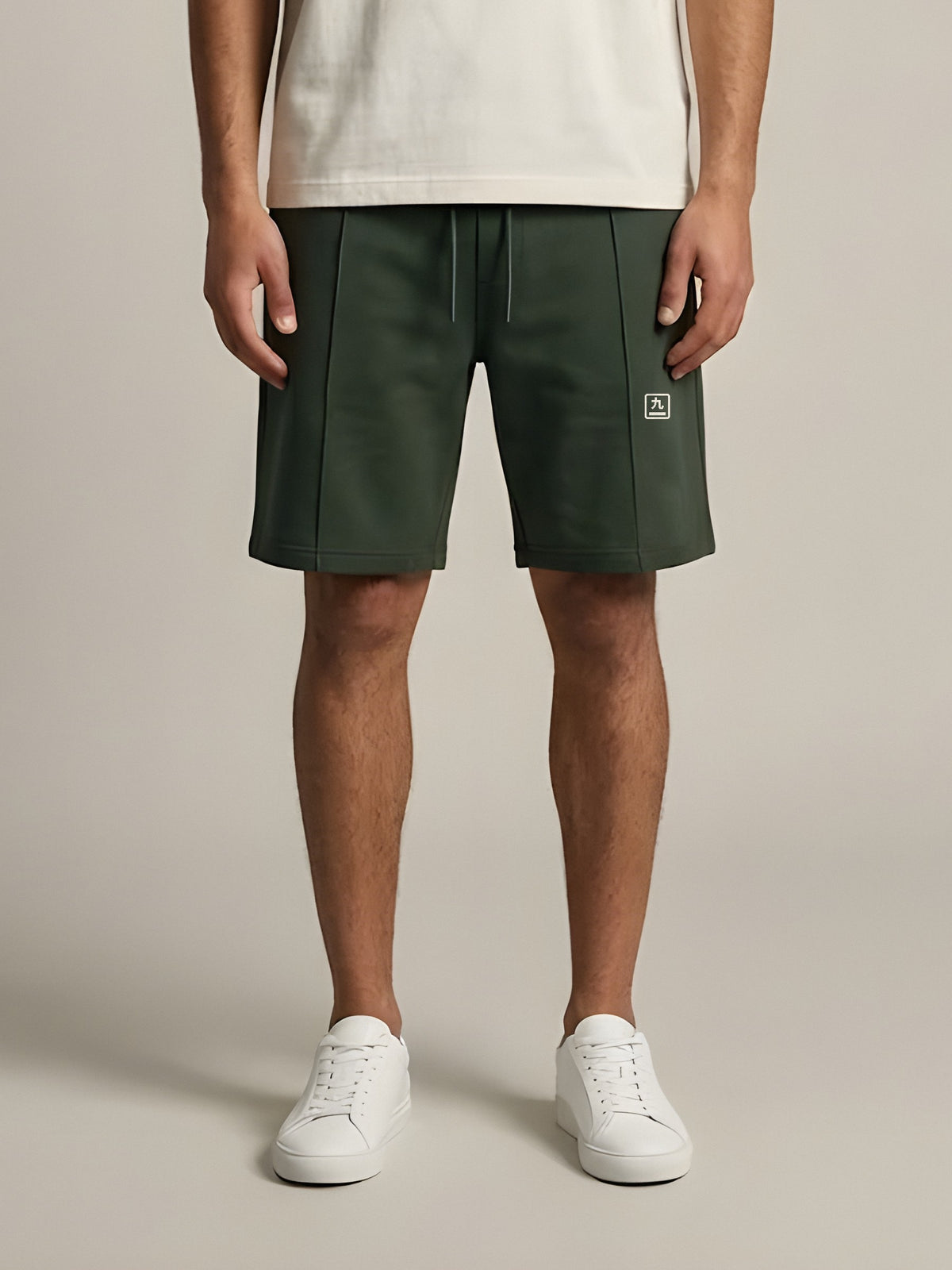 NINE1 Kanji Shorts in Dark Green (N1S03)