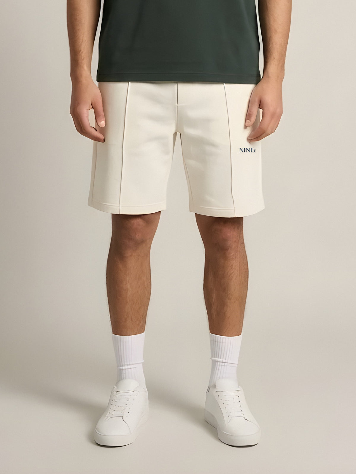 NINE1 Spine Shorts in Off White (N1S07)