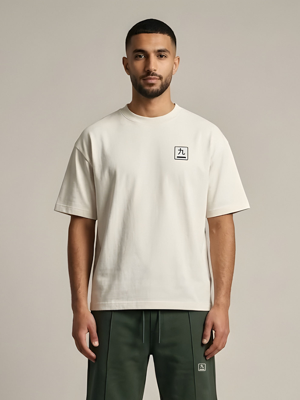 NINE1 Kanji Oversized Tee in Off White (N1T03)