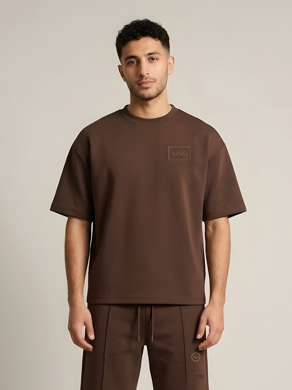 NINE1 Frame Oversized Tee in Chocolate (N1T18)