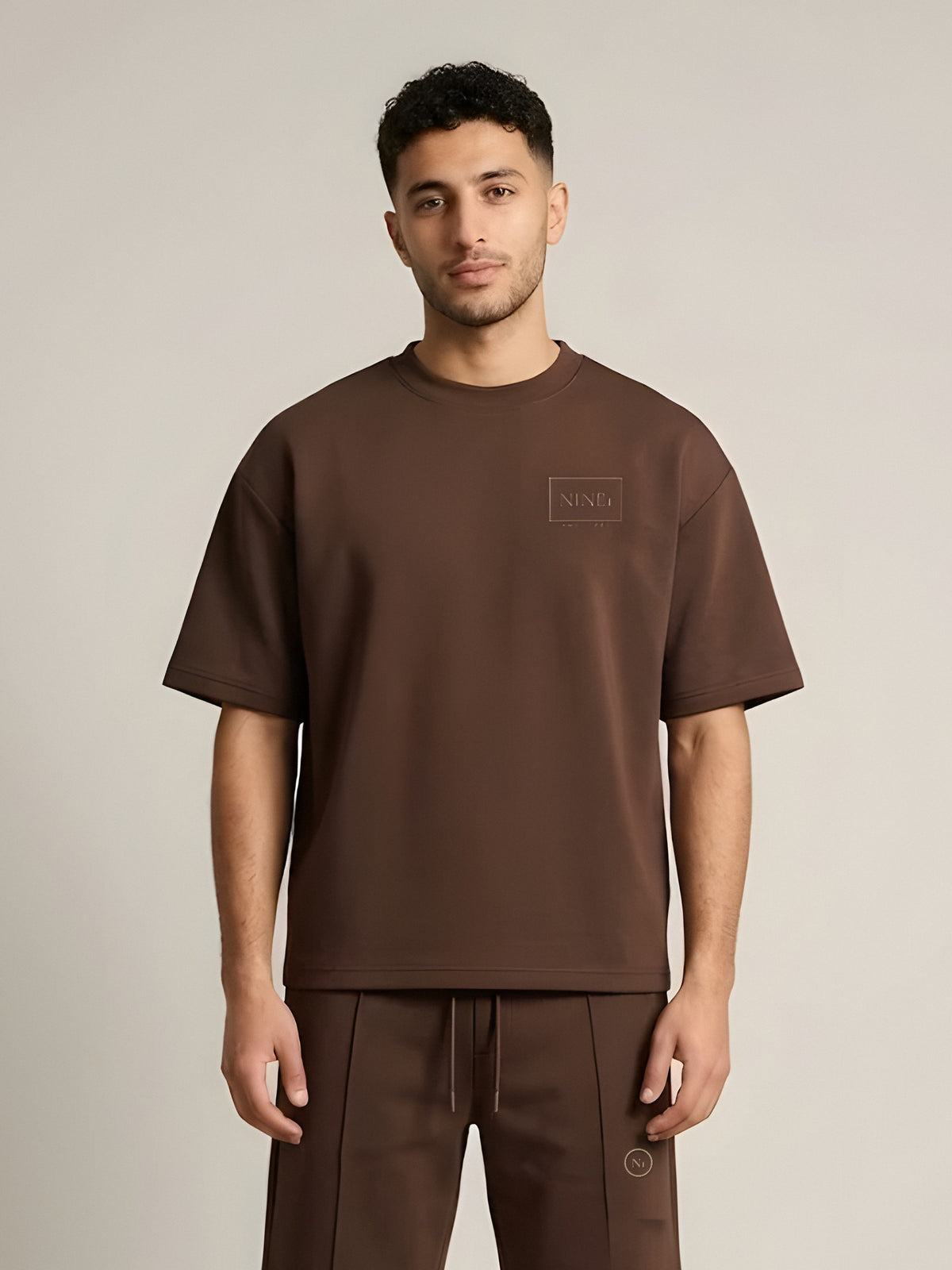 NINE1 Frame Oversized Tee in Chocolate (N1T18)
