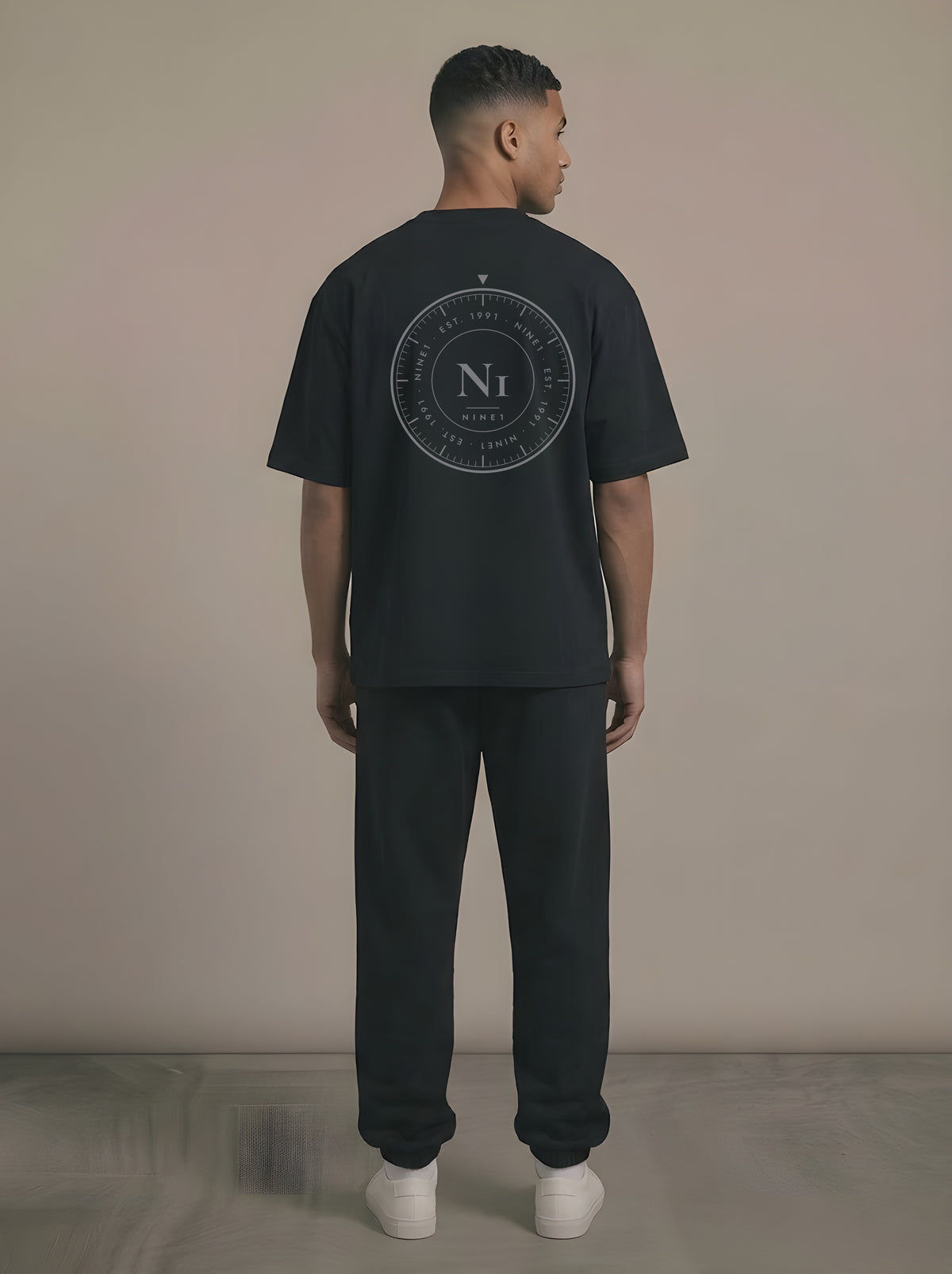 Dial look from the back: N1T19 tee with N1J19 jogger in Black