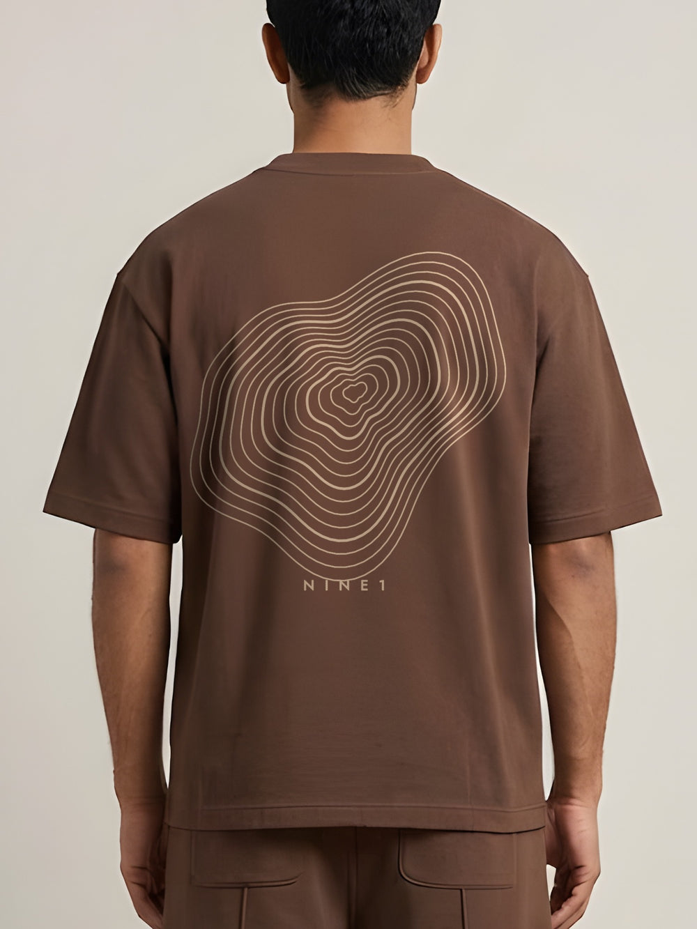 NINE1 Contour oversized tee, back