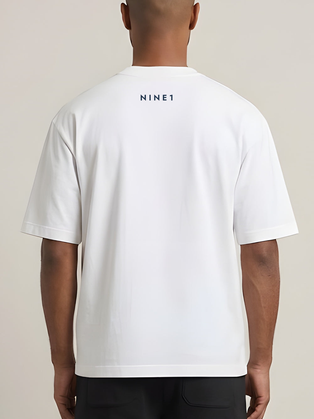 NINE1 Column oversized tee, back