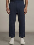 Grid Open-Hem Jogger in Navy, N1J23, tonal NINE1 micro wordmark at the leg